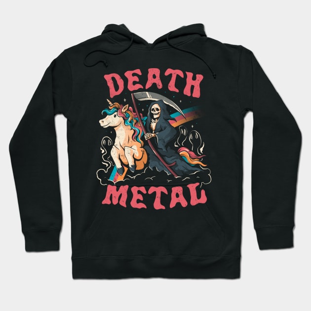 Death Metal - Cute Evil Skull Unicorn Gift Hoodie by eduely